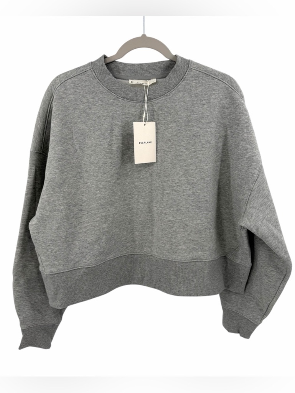 Everlane The Laid Back Luxe Fleece Sweatshirt in heather gray Size M